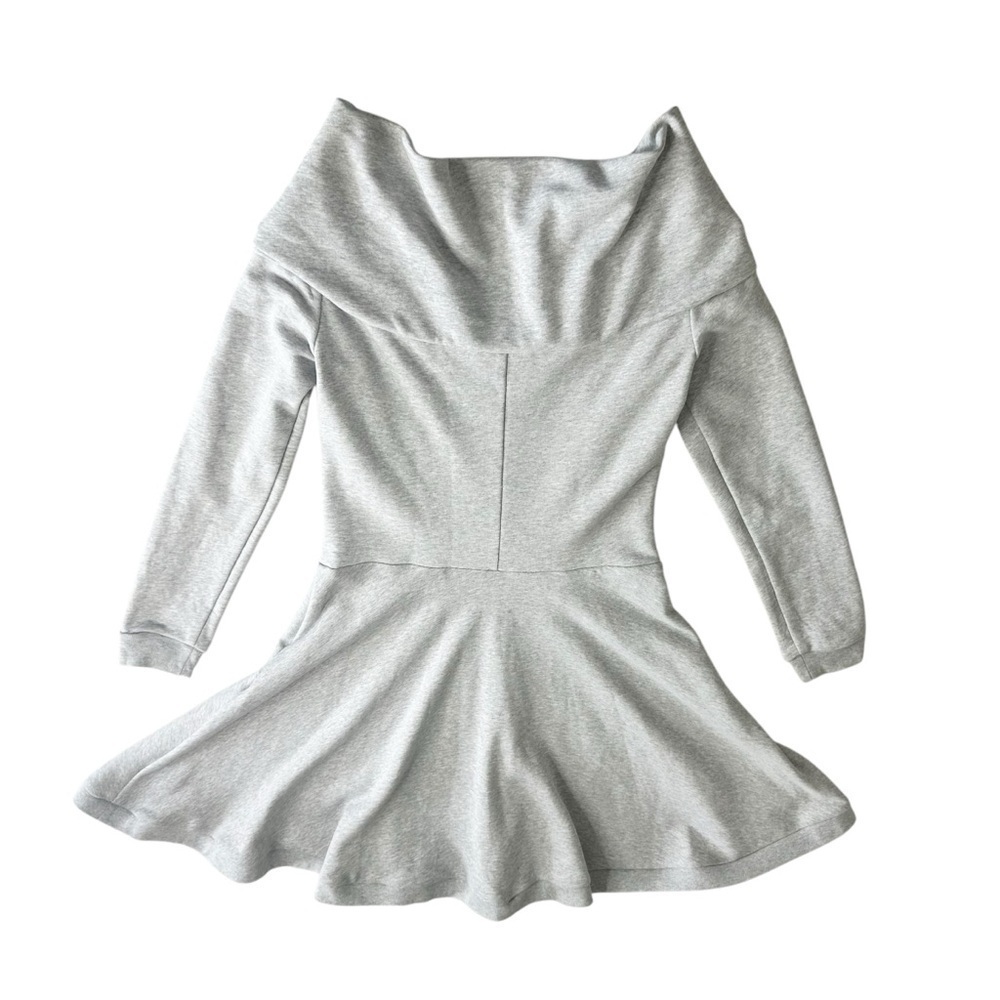 MOSCHINO COUTURE gray zip up flare mini sweatshirt dress US10/FR40 - Picture 11 of 14